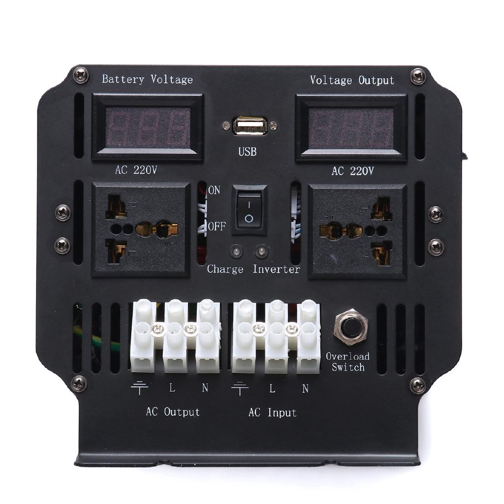 5000W 12V/24V To 220V Converter Power Inverter LCD Display 10000W