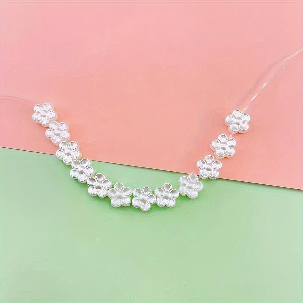 100Pcs 9Mm White Small Flower Beads Jewelry Making Diy Handmade Necklace Bracelet Key Chain Accessories