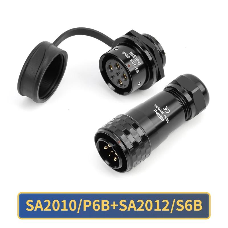 WEIPU Waterproof Power Connector SA20 Series 2-15 Pin Male Plug Female Socket Panel Mount Aviation Connector Electrical Systems