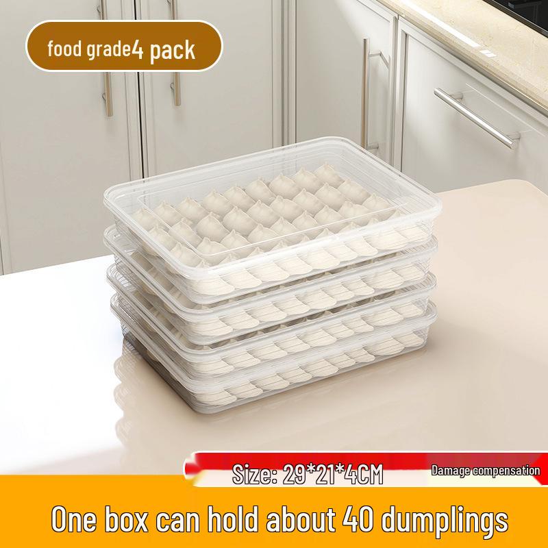 Dumpling Freezer Box: Large-Capacity, Food-Grade Storage Container with Lid for Fresh-Keeping and Quick-Freezing
