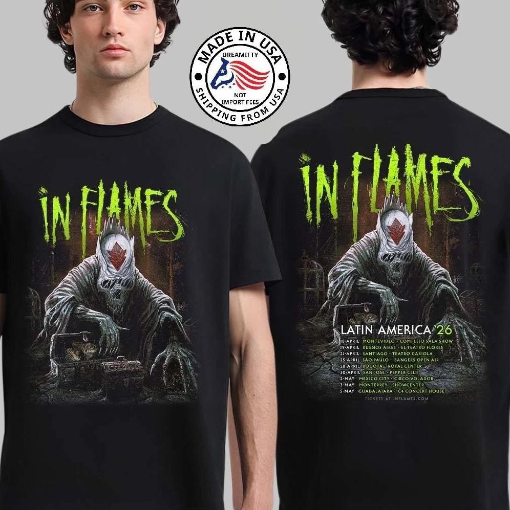 In Flames Latin America 2026 Tour Concert Fan gifts T-Shirt S-5XL Unisex T-Shirt XL