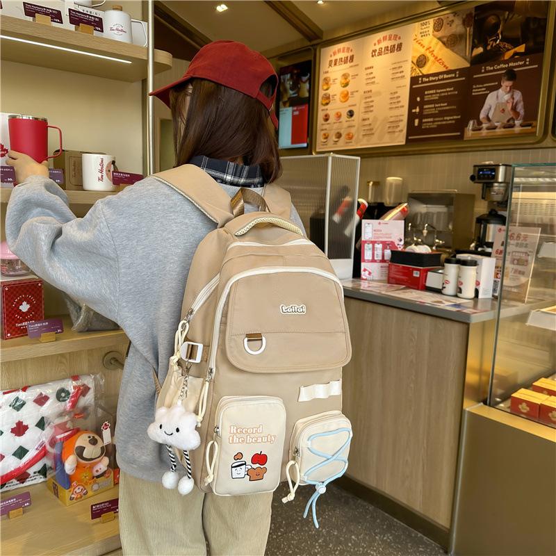 Girl cute little fresh backpack junior high school high school student campus schoolbag women's leisure large-capacity travel backpack