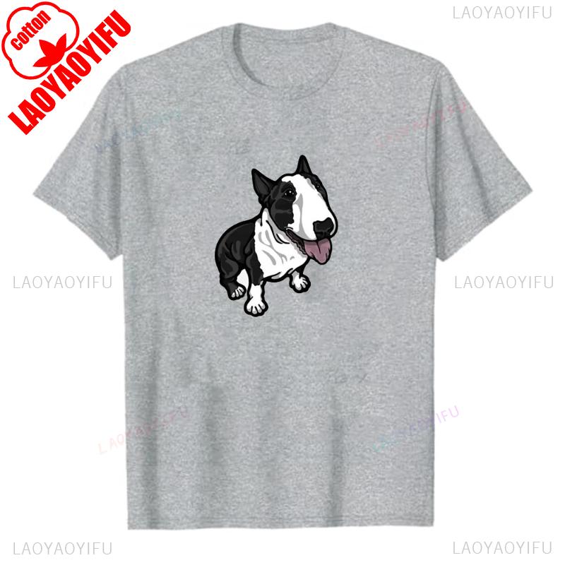 New Happy Bull Terrier Kawaii Unisex T Shirt Popular Party Short Sleeve Custom Women T Shirts Vintage Sweatshirt Print Casual Tops