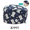 Cartoon Printed Nursing Caps Men Women Medical Hats Adjustable Long Hair Pet Dental Clinic Doctors Scrub Hat