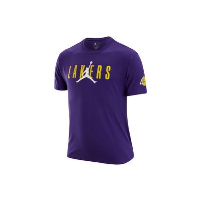 Jordan Los Angeles Lakers Alphabet Print Crew Neck Short Sleeve T-Shirt Men Tops Purple DA6513-547