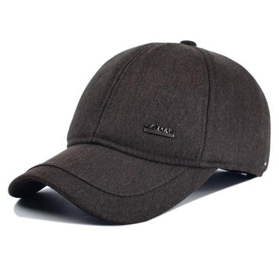 Casquette de baseball d'hiver en laine pour hommes d'âge moyen et âgés - Chapeau de grand-père épais doublé de velours