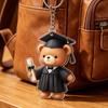 Graduation Bear Keychain Pendant 2D Acrylic Car Key Pendant Commemorative Graduation Keepsake Gift