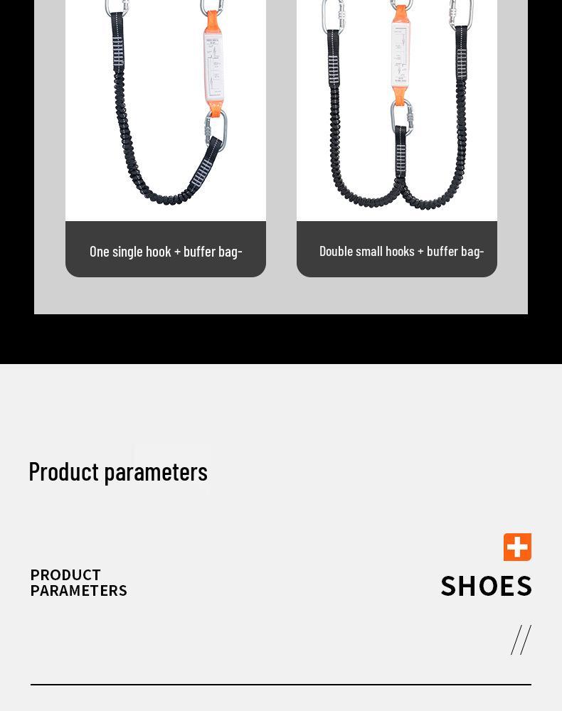 High-Altitude Safety Belt with Single/Double Hook Elastic Rope for Fall Protection