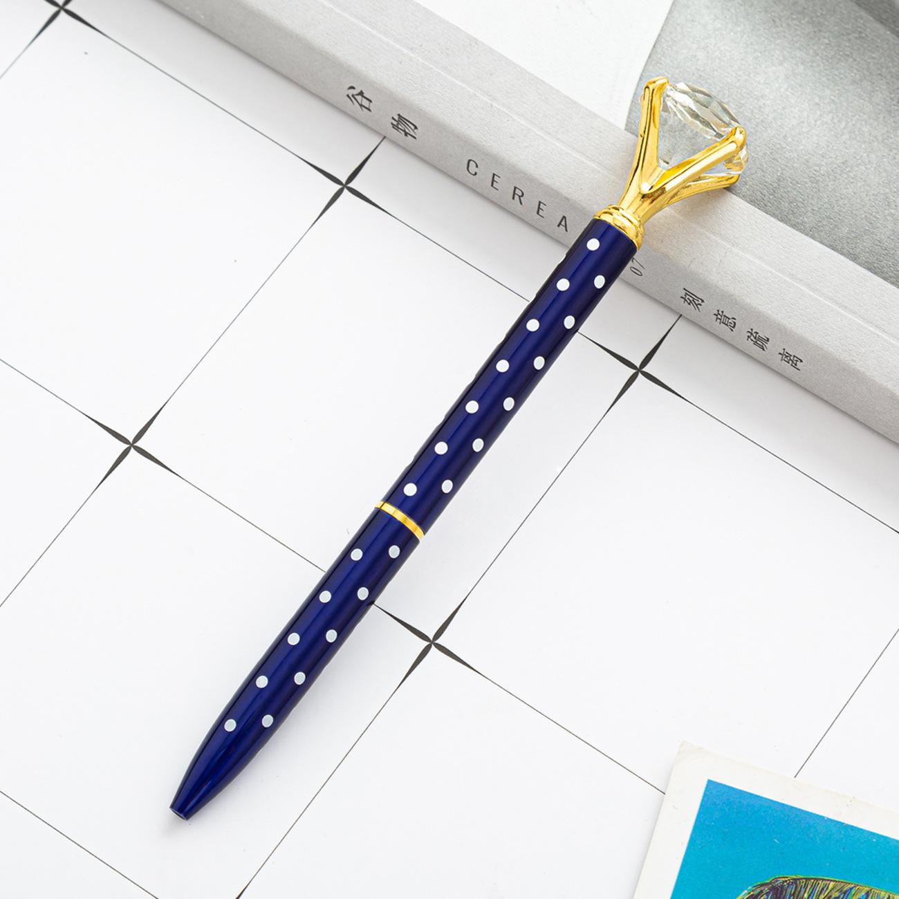 

1 шт. шариковая ручка школьные канцелярские принадлежности свадебные канцелярские принадлежности кристалл алмаз металл розовое золото роскошь спиннинг Ink Color:Black