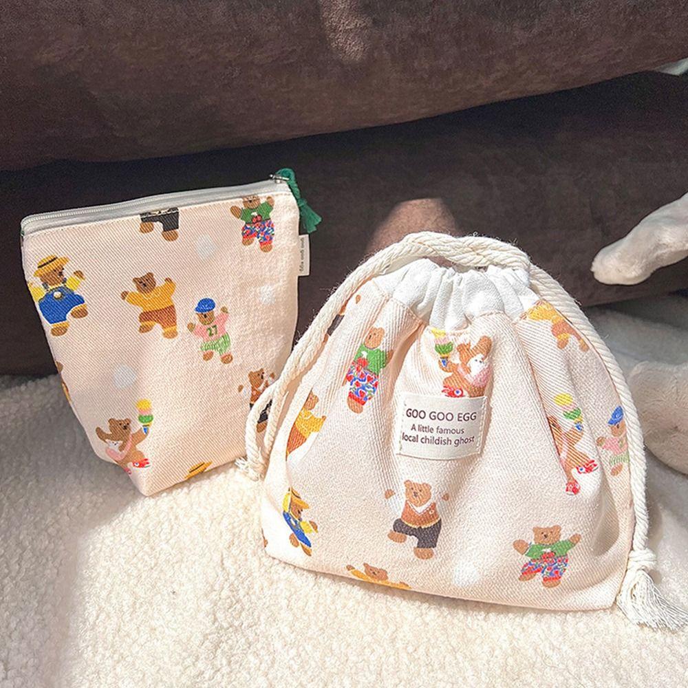 

Style Large Capacity Bear Travel Wash Bag Simple Cosmetic Bag Toiletry Drawstring Bag Makeup Pocket