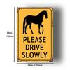 Slow Down Horse Metal Sign 8x12 Inch Garage Wall Decor Vintage Tin Plaque