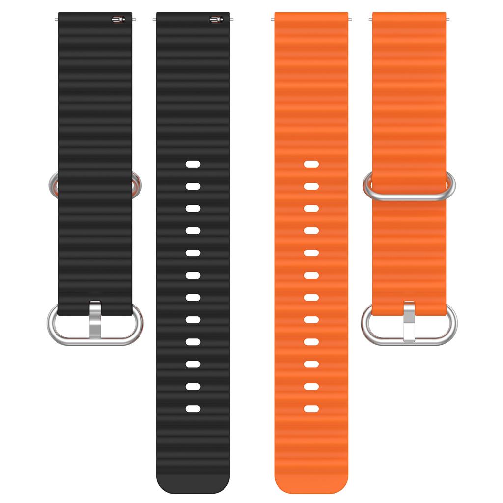 For Garmin Vivoactive 4/Garmin Venu 2 Universal 22mm Silicone Watch Strap Wavy Design Double Color Watchband