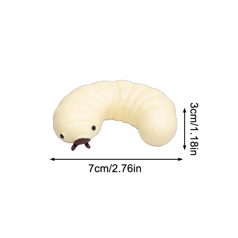 Simulation Soybean Mealworms Stress Relief Toy Slow Rebound Soft Mochi Toys Creative Funny Squishy Toy Sensory Fidget Toys Gifts