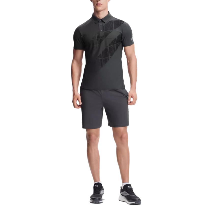 Fila Fitness Series Solid Color Simple Thin Letter Stripe Print Cool Breathable Comfortable Golf Fitness Tennis Short Sleeve Polo Shirt A11M421105F-DY
