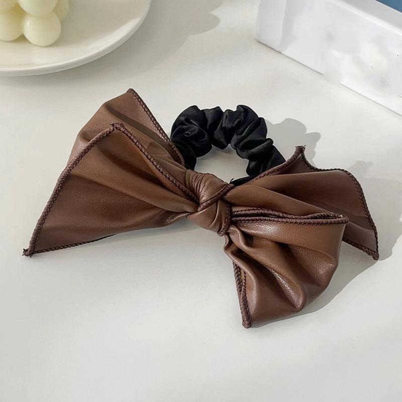 

Exquisite Elegant Leather Bow Clip Headband Hair Tie Sweet Pu Bow Hair Clips Shark Clip Hair Ponytail Clip Accessories Gifts