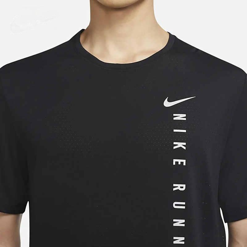 Men's Nike Running Sports Breathable Short Sleeve Black T-Shirt DA1316-010