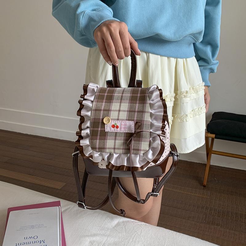 New large capacity cute versatile niche college backpack fashion campus new lace bow backpack women