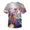 Summer Round Neck 3D Cute Cat Print Top Fashionable Casual Short Sleeved Men's T-shirts