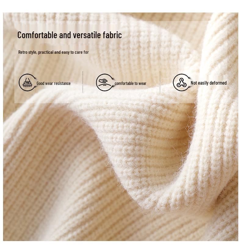 2025 Autumn/Winter Pineapple Stitch Thick Cardigan Coat - Women's Wool Knitwear Sweater