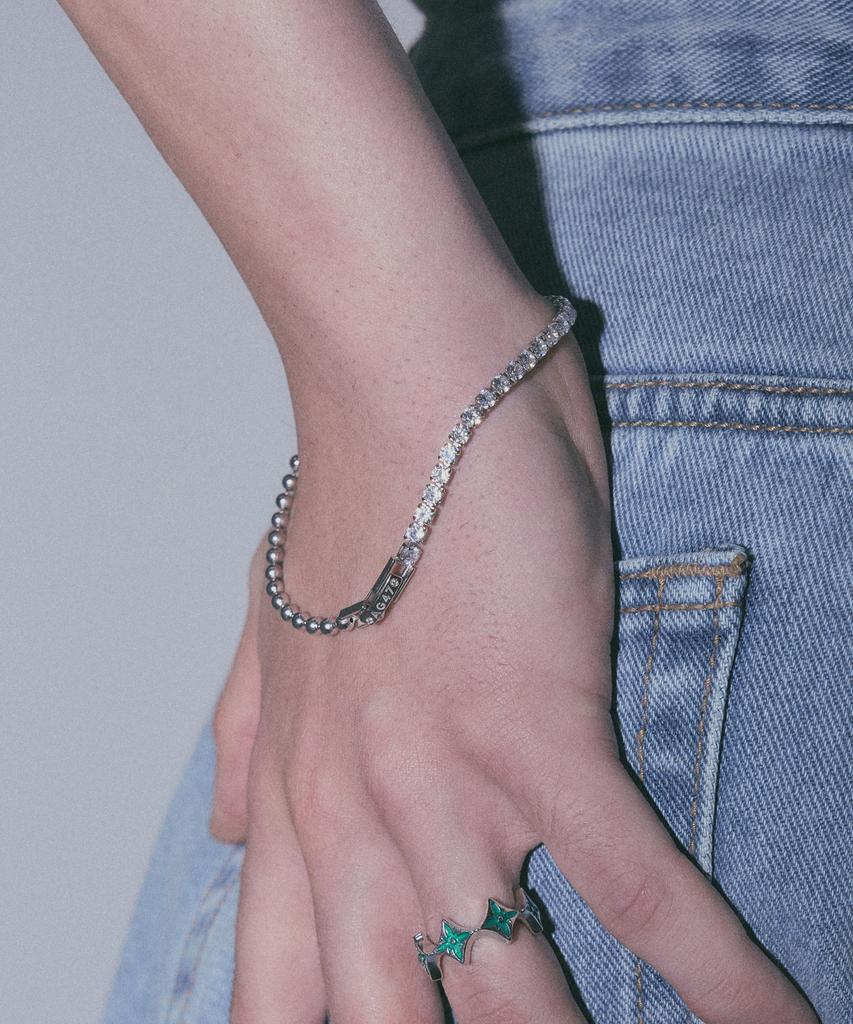 Ag47 I Need. Bracelet -18 Ball 3Mm Cubic Chains Mixed