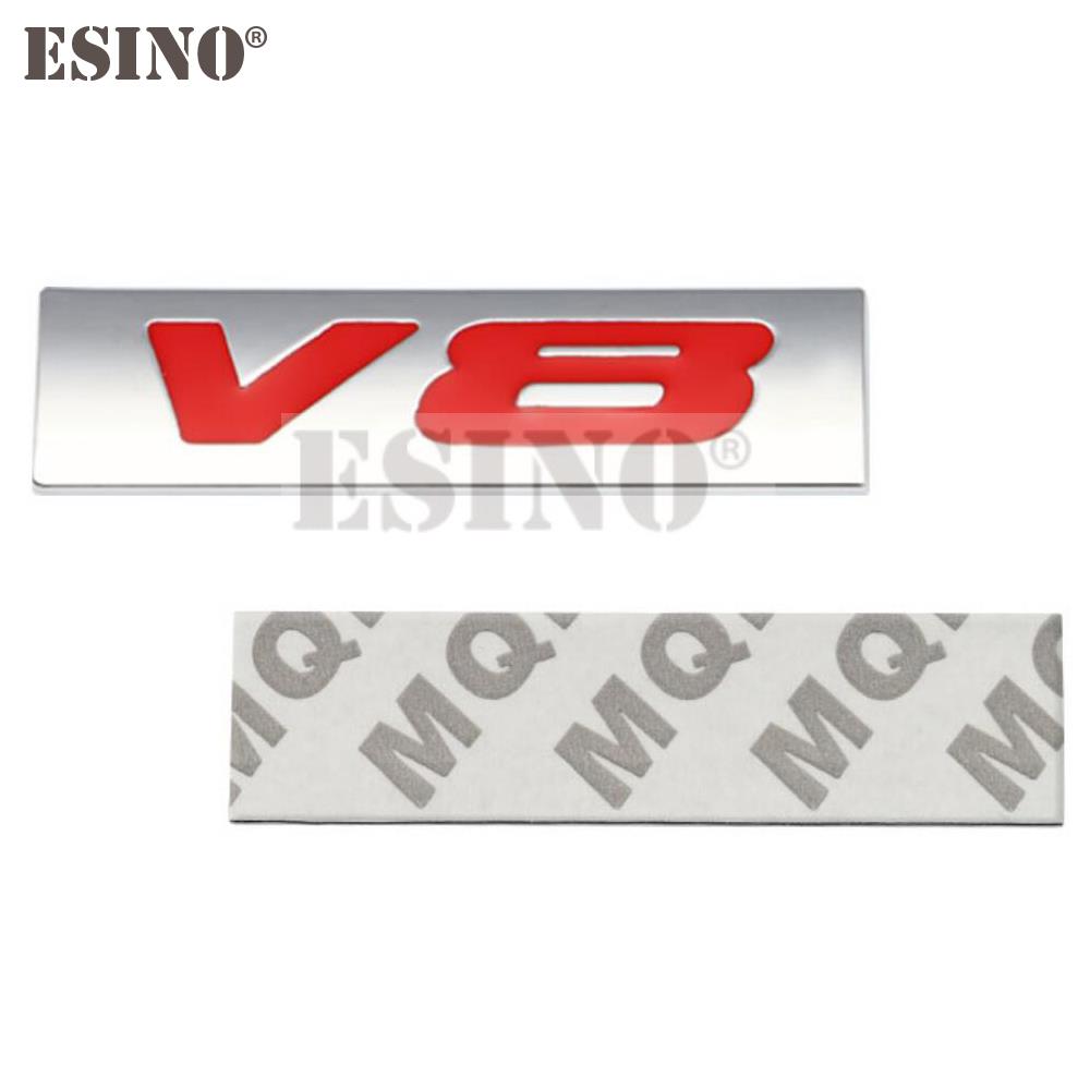 Car Styling 3D V6 V8 4 x 4 Logo Metal Zinc Alloy Car Sticker Badge Body Rear Trunk Adhesive Decal Emblem