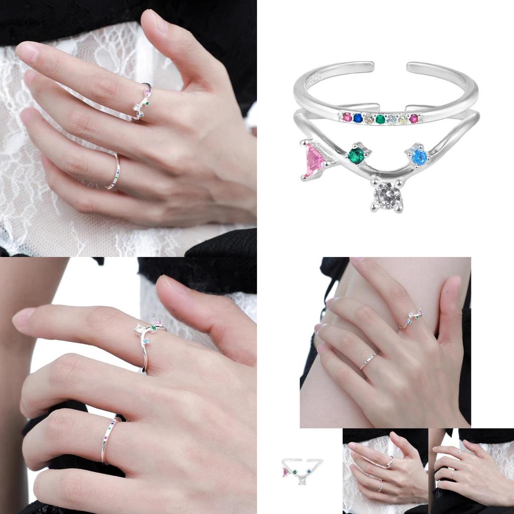 Chic Unique Design Adjustable Copper Ring For Women Featuring Elegant Geometric Shape
