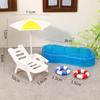 1 Set Children Play Toys Doll House Cute Simulation Mini Swimming Pool Swimming Circle Beach Chair Kit Model Diy Decoration