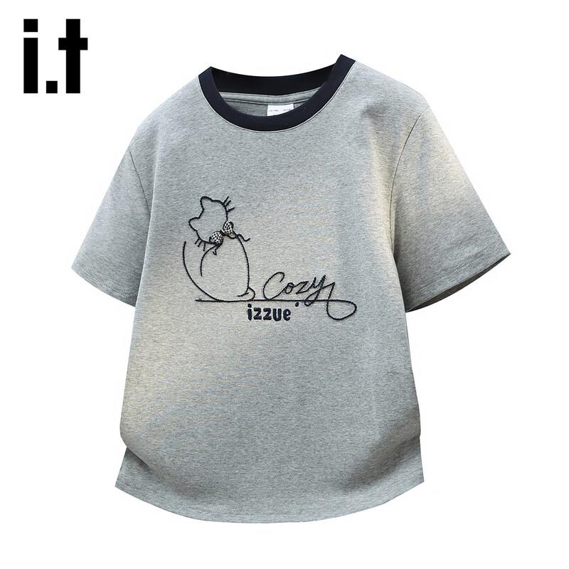 Izzue It Women s Cartoon Pet Embroidered Short Sleeve T-Shirt US 6