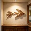 Gold Swallow Wall Decors 3D Resin Flying Bird Hanging Sculpture Floating Ornament for Entryway Living Room Bedroom Styling Housewarmings Gift