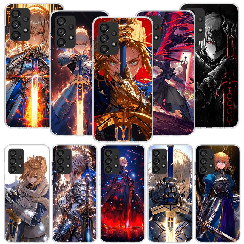 Fate Zero Stay Night Saber Phone Case For Samsung Galaxy A17 A16 A14 A15 A13 A57 A56 A54 A55 A53 A37 A36 A34 A35 A33 A26 A24 A25