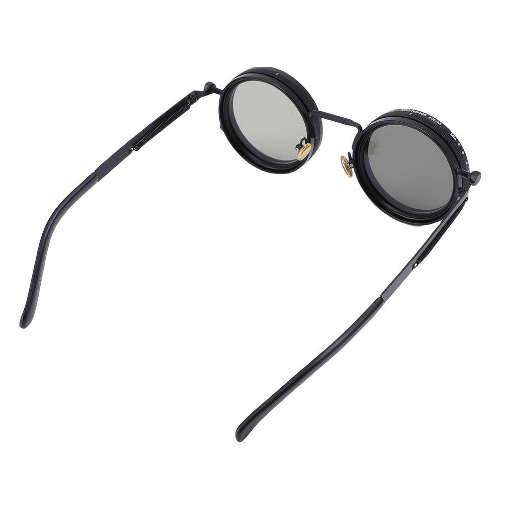 Adjustable Tint Sunglasses 9 Gears ND2 400 Filter 49MM Round Polarized Fishing Sunglasses for Outdoor Exploration