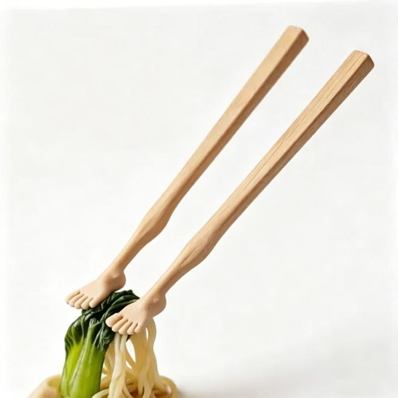 Funny Toe Chopsticks For Easy Noodles Pickup Cartoon Kitchen Gadgets With Hollow Middle Design Great For Gift