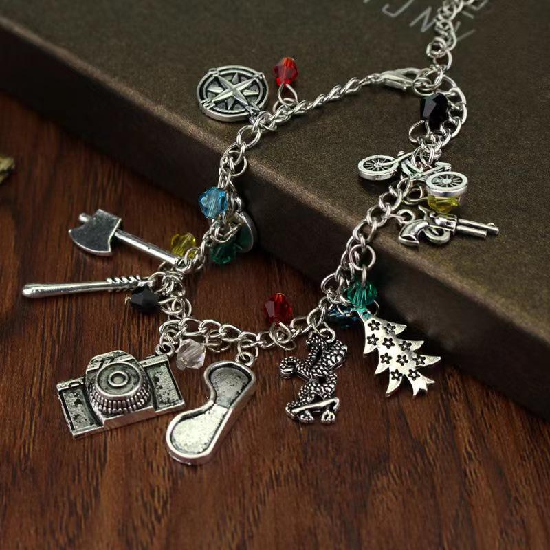 Stranger Things Christmas Bracelet: Vintage Axe, Bicycle & Cassette Charms