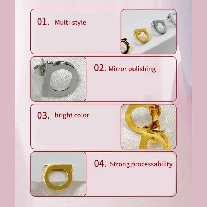 Sturdy Stainless Steel Letter Studs Earrings Comfort Fits for Men and Women Daily Use Casual Wear Stylish Outfits
