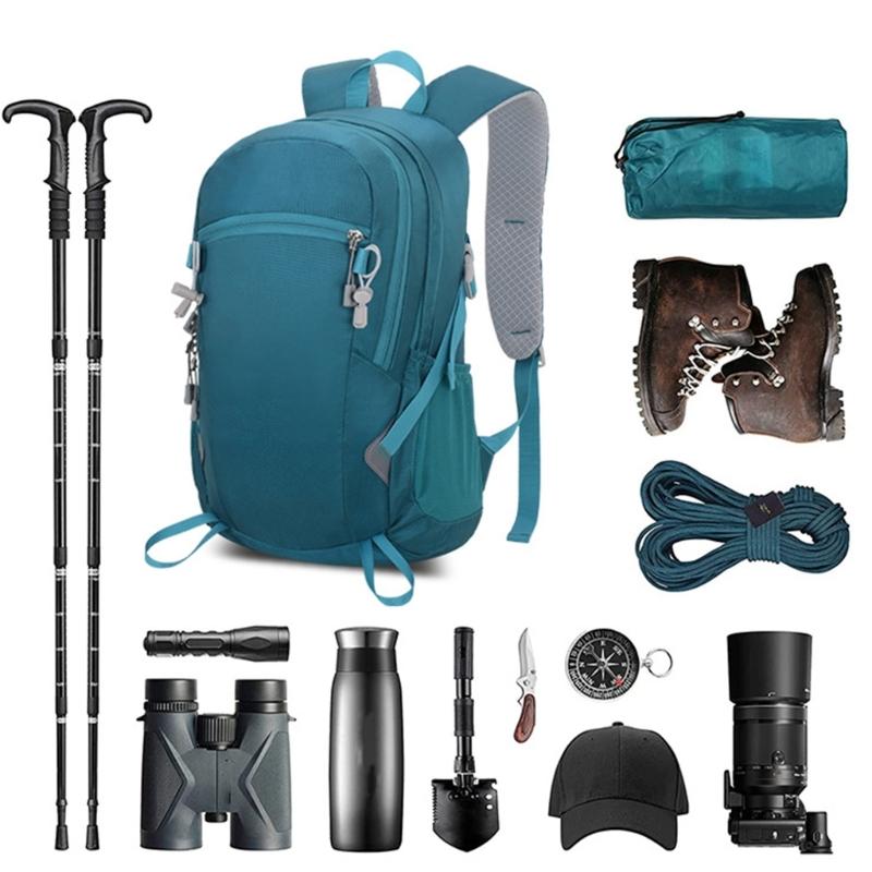 Wanderrucksack für Damen Herren Student Schulrucksack Nylon Tagesrucksäcke Große Kapazität Reiserucksack Fahrradrucksack