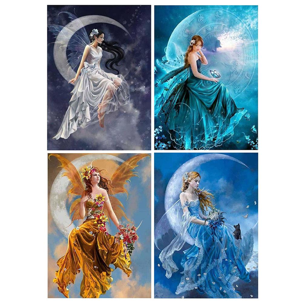 

40x50cm Фея 11CT Штампованный крестик Наборы для рукоделия Вышивка Домашнее искусство