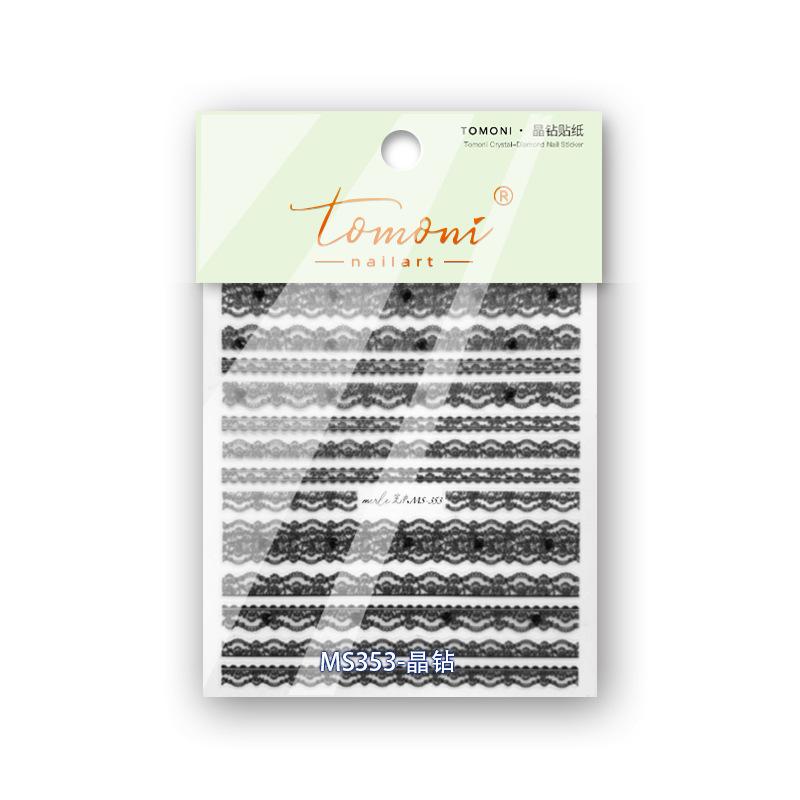 

Кристально-кружевная полосатая наклейка для дизайна ногтей своими руками креативная декоративная наклейка MS353