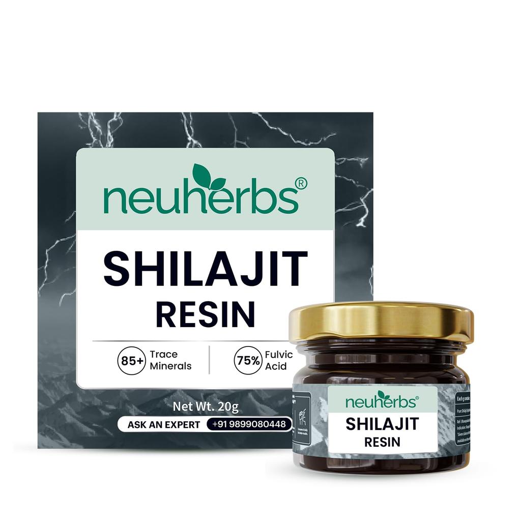 Resina di Shilajit Neuherbs 20g | Shilajit Puro Himalayano (75% Acido Fulvico) | Supporto per Energia, Resistenza e Forza | Booster Naturale di Vitalità e Prestazioni