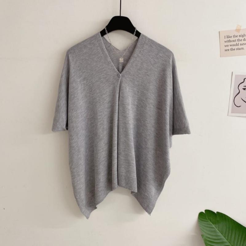 HOney J V Neck One Button Knit Poncho Cardigan 3 Colors