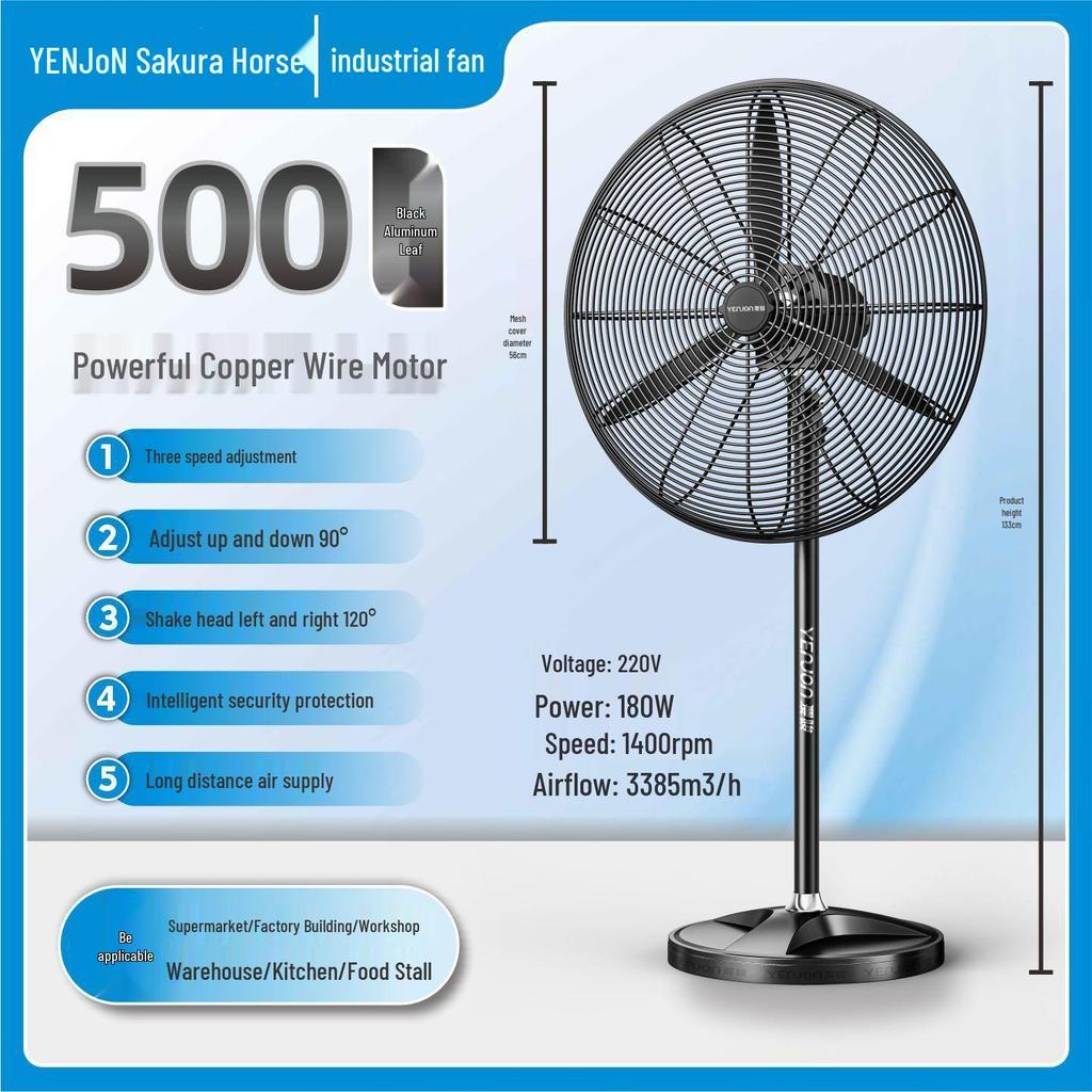 Leistungsstarker industrieller oszillierender Wandventilator für Werkstätten und Fabriken