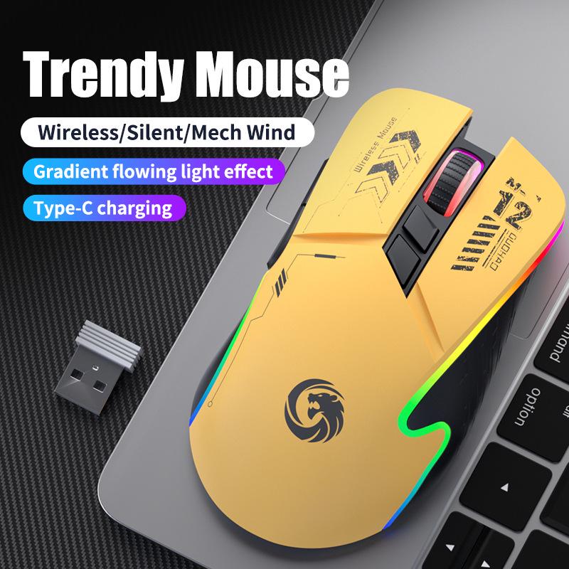 Dual-Mode Silent Bluetooth Rechargeable Wireless Mouse for Desktop and Laptop
