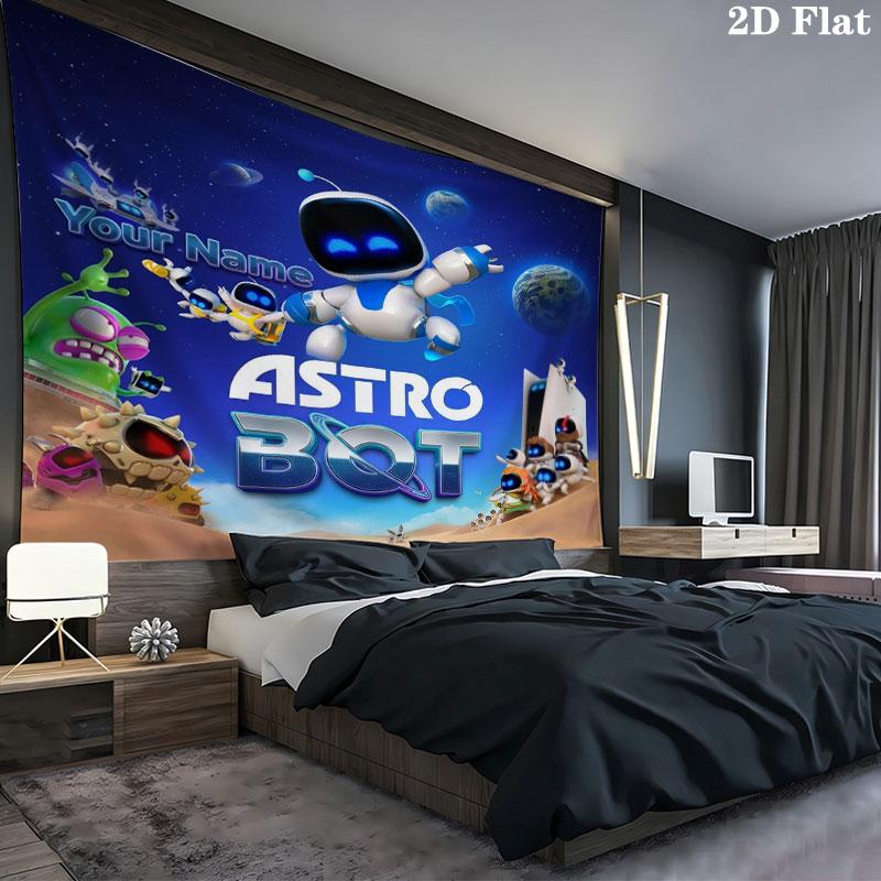 ASTRO BOT Custom Name Wall Tapestry Aesthetic Wall Hanging Printed Fabric Blanket Decorative Tapestries for Bedroom Living Room Home Decor