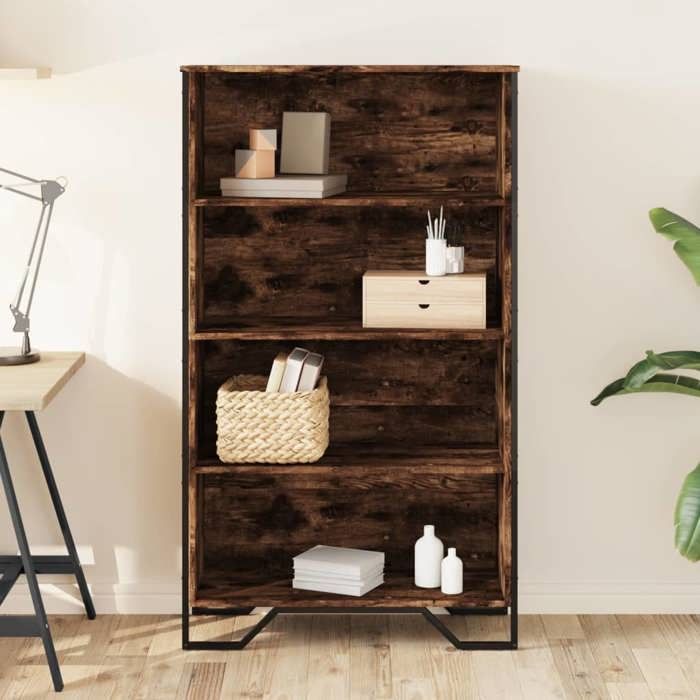 VidaXL Bookcase Smoked Oak 80x31x137.5 Cm Engineered Wood, Shelf, Bookshelf, Storage Shelf, Cabinet of 848631