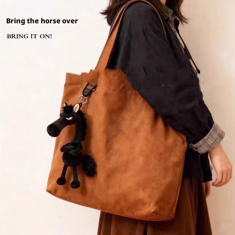 Horse Keychain Plush Toy Backpack Pendant Decoration Year of The Horse Plush Toy New Year's Gifts for Boys and Girls