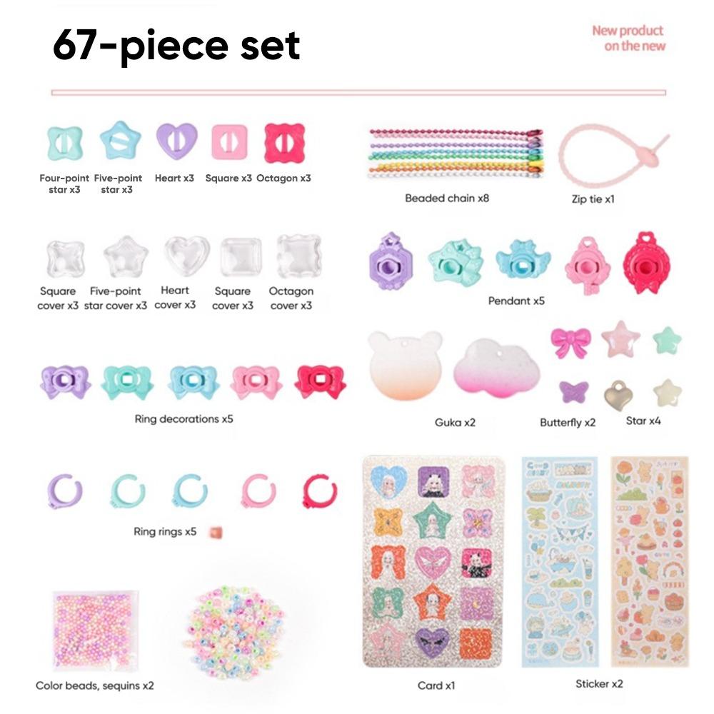 

67/73/207PCS 3D Stickers Jewelry Making Kit Plastic Handmade Sticker Machine Versatile Toys Gift 67pcs Accessories