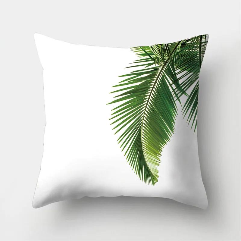 Tropical Palm Leaf Coniferous Decorative Double-Sided Polyester Cushion Cover Pineapple Yellow Green Car Throwing Pillowcase