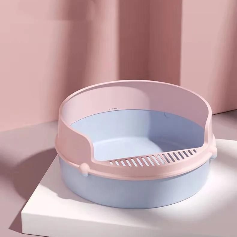 

Полузакрытые пластиковые горшки для кошек, круглый антиразбрызгивающий кошачий туалет, большой емкости, закрытый кошачий туалет S 40x40x17cm