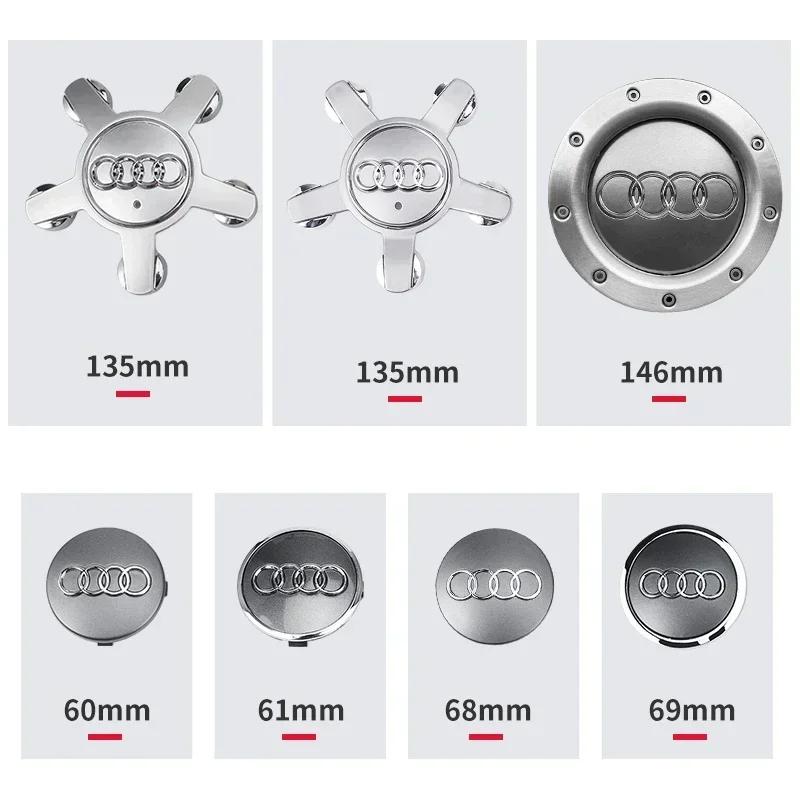 4pcs 60mm 61mm 68mm 69mm 135mm 146mm Wheel Center Cap Hub Covers Badge 4B0601170 for 2x1 A3 A4 A5 A6 A7 A8 S4 S6 Accessories 6q