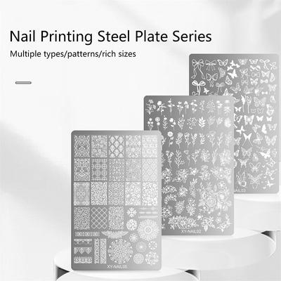 9,5X14,5 cm Stor Storlek Nageltryckplattor Fjäril Blomma Ormmönster Nageldekorationsmall För Gör-Det-Själv Nageldekoration Schabloner