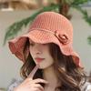 Korean-style Summer Wavy Edge Floral Hollow Breathable Sun-shading Fisherman Hat for Women, Suitable for Spring and Autumn, Foldable Beach Sun Hat